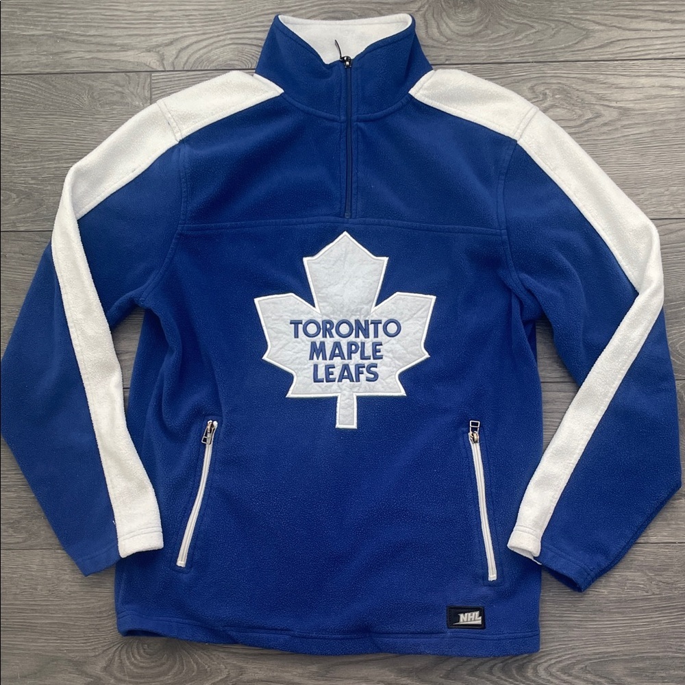 NHL unisex Blue and White Toronto Maple Leafs Fleece Jersey